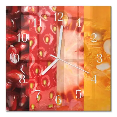 Glasuhr quadratisch Obst