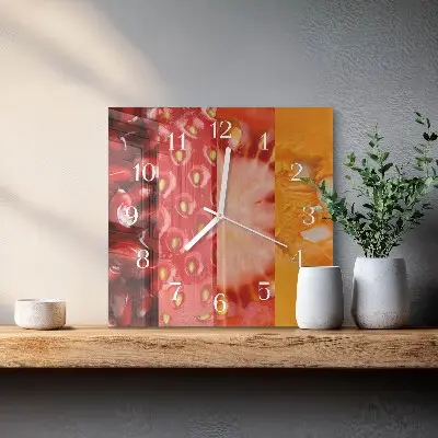 Glasuhr quadratisch Obst