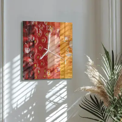 Glasuhr quadratisch Obst