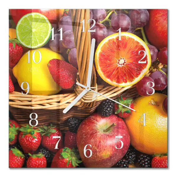 Wanduhr mit motiv quadratisch Obst