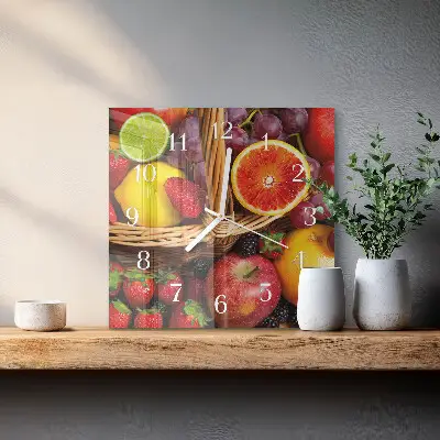 Wanduhr mit motiv quadratisch Obst