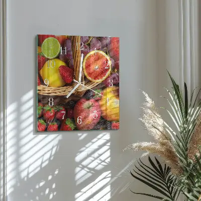 Wanduhr mit motiv quadratisch Obst