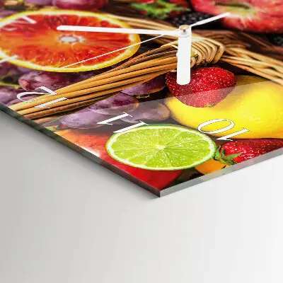 Wanduhr mit motiv quadratisch Obst