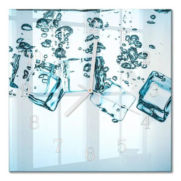Glasuhr quadratisch Eis