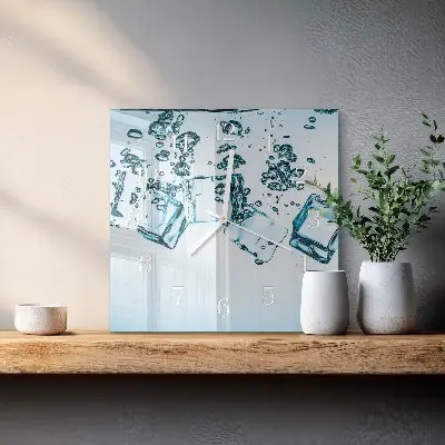 Glasuhr quadratisch Eis