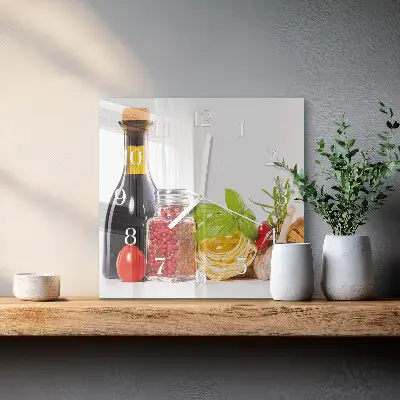 Quadratische wanduhr Pasta