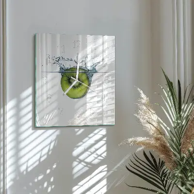Glasuhr quadratisch Kiwi