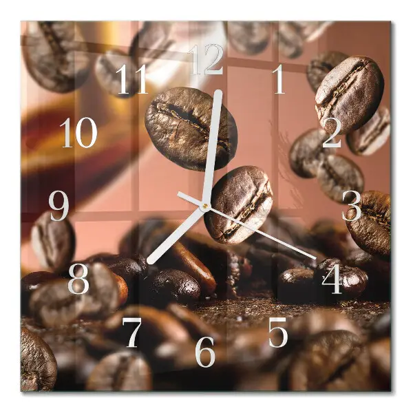 Moderne wanduhr quadratisch Kaffeebohnen