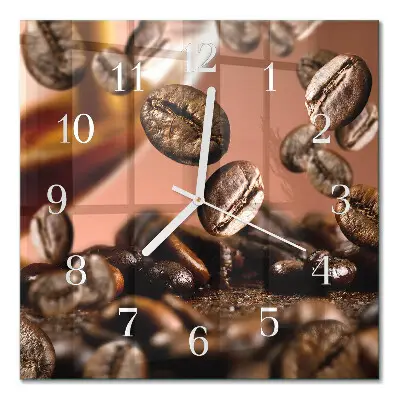 Moderne wanduhr quadratisch Kaffeebohnen