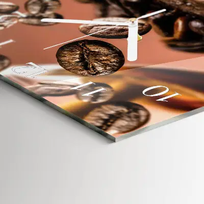 Moderne wanduhr quadratisch Kaffeebohnen