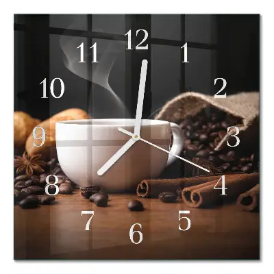 Quadratische wanduhr modern Kaffee