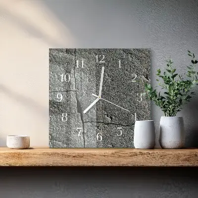 Quadratische wanduhr Naturstein