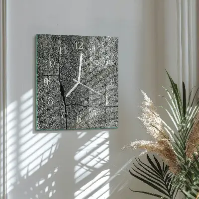 Quadratische wanduhr Naturstein