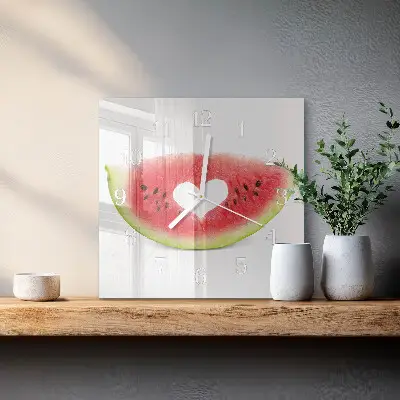 Wanduhr mit motiv quadratisch Wassermelone