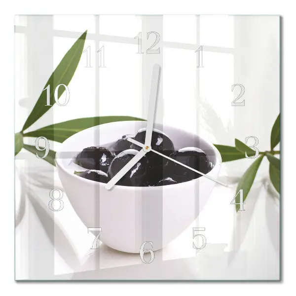 Moderne wanduhr quadratisch Oliven
