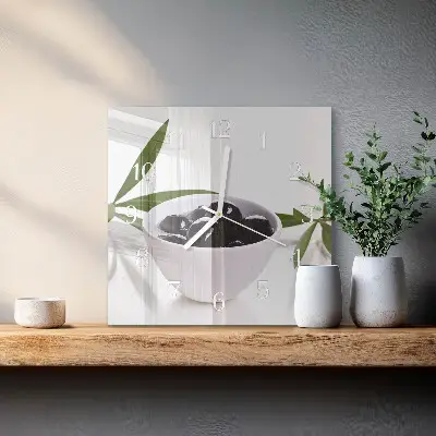 Moderne wanduhr quadratisch Oliven
