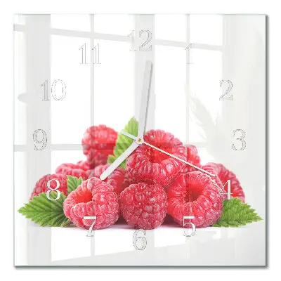 Quadratische wanduhr Himbeeren