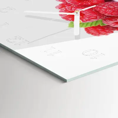 Quadratische wanduhr Himbeeren