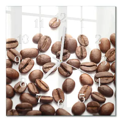 Glasuhr quadratisch Kaffeebohnen