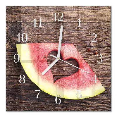 Quadratische wanduhr modern Wassermelone