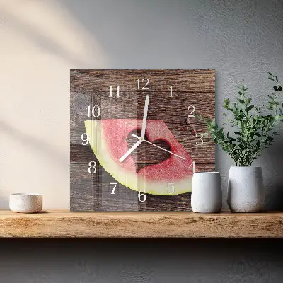 Quadratische wanduhr modern Wassermelone