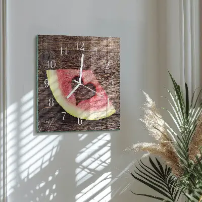 Quadratische wanduhr modern Wassermelone
