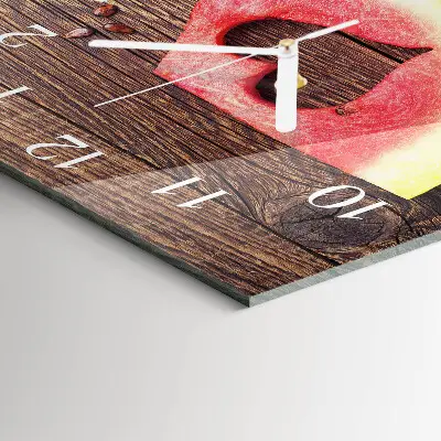 Quadratische wanduhr modern Wassermelone