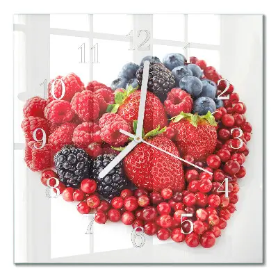 Quadratische wanduhr Obst