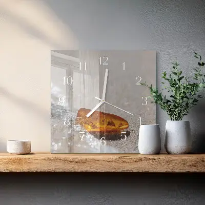 Glasuhr quadratisch Bernstein