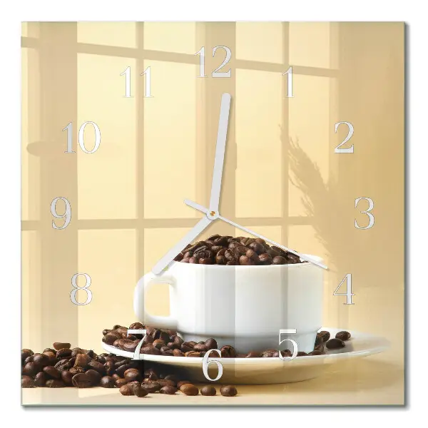 Quadratische wanduhr modern Kaffee