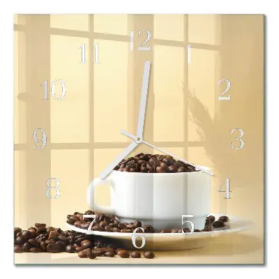 Quadratische wanduhr modern Kaffee