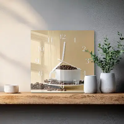 Quadratische wanduhr modern Kaffee