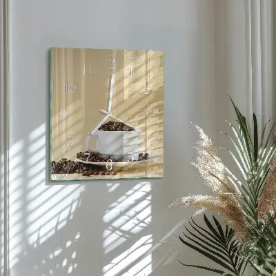 Quadratische wanduhr modern Kaffee