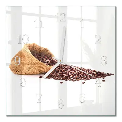 Wanduhr mit motiv quadratisch Kaffeebohnen