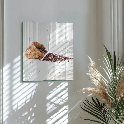 Wanduhr mit motiv quadratisch Kaffeebohnen