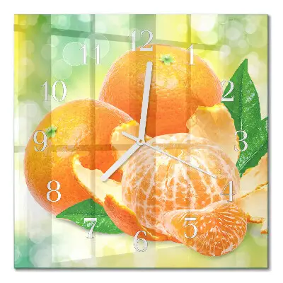 Glasuhr quadratisch Orangen