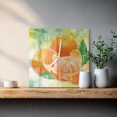 Glasuhr quadratisch Orangen