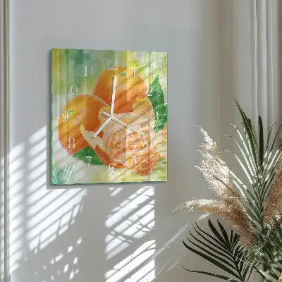 Glasuhr quadratisch Orangen