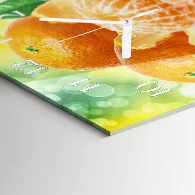 Glasuhr quadratisch Orangen