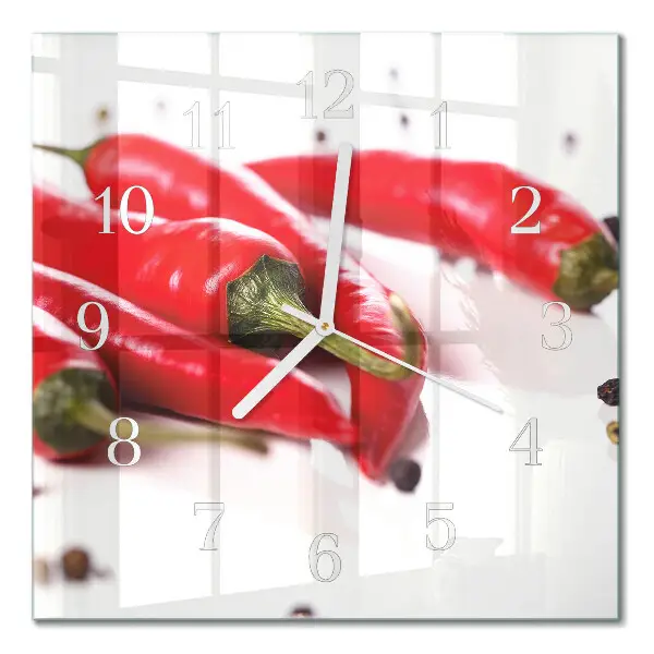 Wanduhr mit motiv quadratisch Chilischoten
