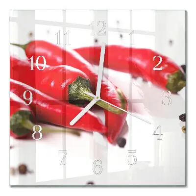 Wanduhr mit motiv quadratisch Chilischoten