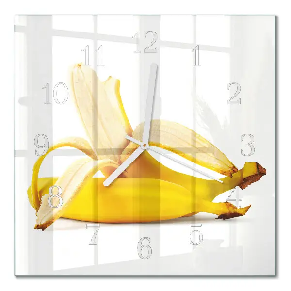 Moderne wanduhr quadratisch Bananen