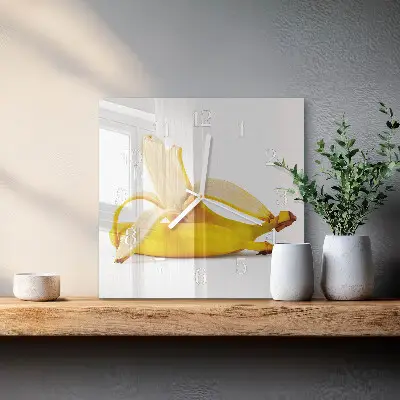 Moderne wanduhr quadratisch Bananen