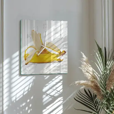 Moderne wanduhr quadratisch Bananen