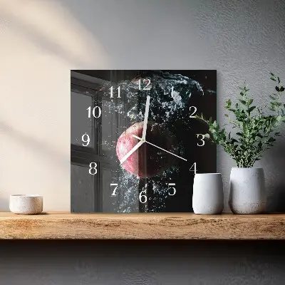Wanduhr mit motiv quadratisch Apfel