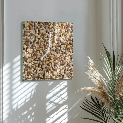 Moderne wanduhr quadratisch Kies