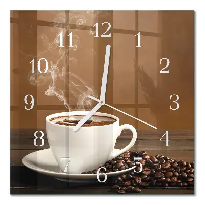 Moderne wanduhr quadratisch Kaffee