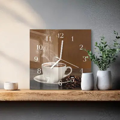 Moderne wanduhr quadratisch Kaffee