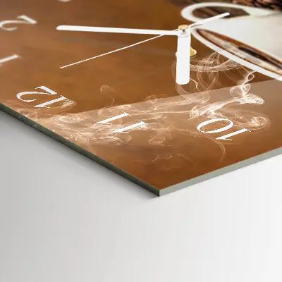 Moderne wanduhr quadratisch Kaffee