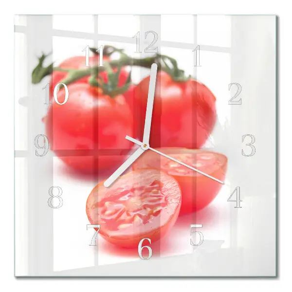 Moderne wanduhr quadratisch Tomaten